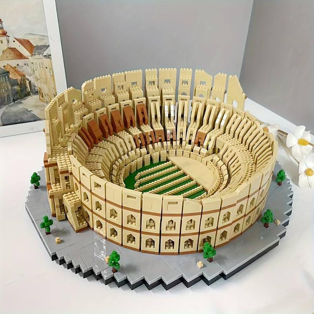 TzFioy Italy Rome Colosseum Micro Brick Building Set (5594 Pieces) - Landmark Model Educational Toy Gift for Kids and Adults