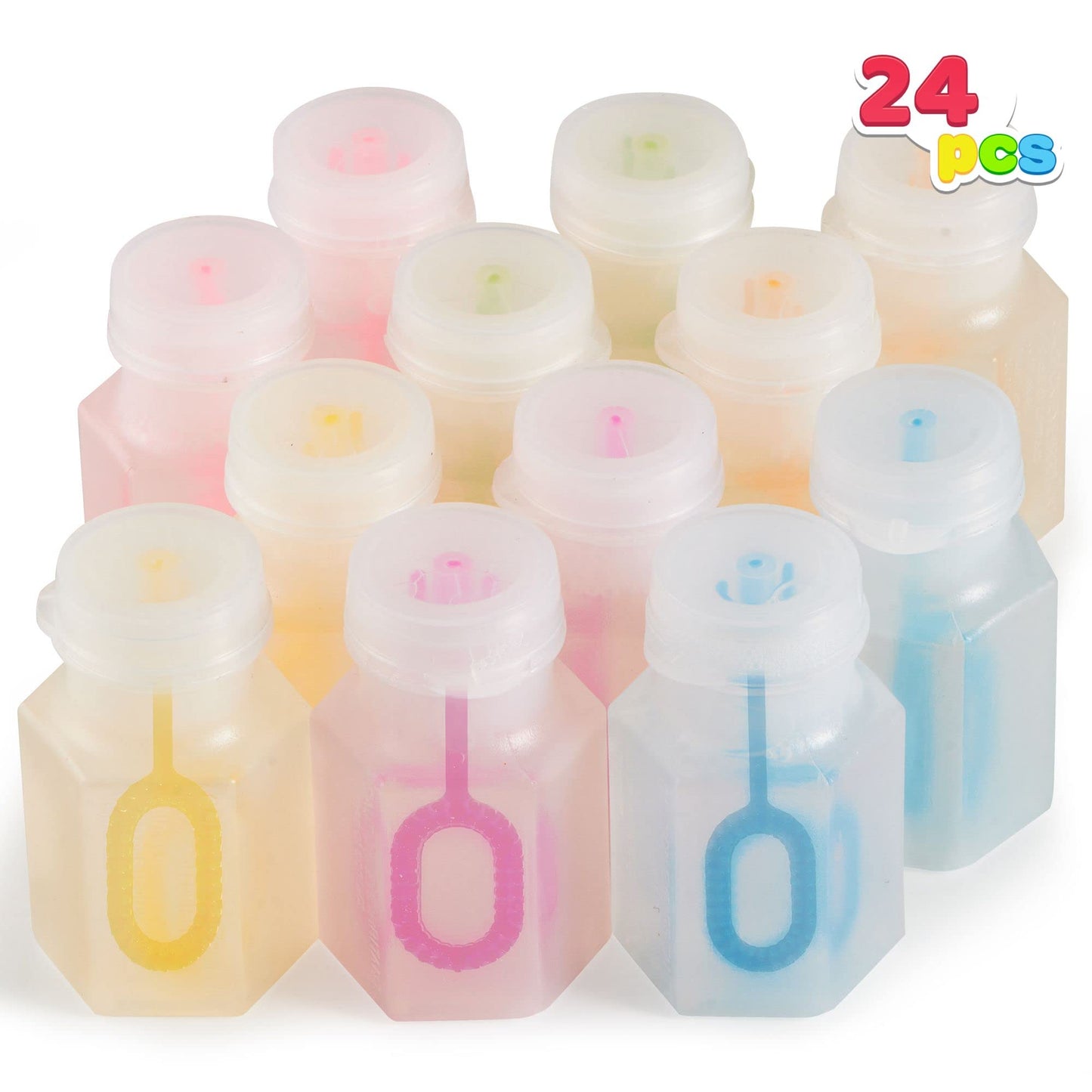 Joyin 24 Pcs Mini Bubble Wands Assortment Party Favors Toys For Kids Child, Summer Gifts Bubbles Fun Toys,Wedding, Bath Time,Summer Outdoor Gifts For Girls Boys