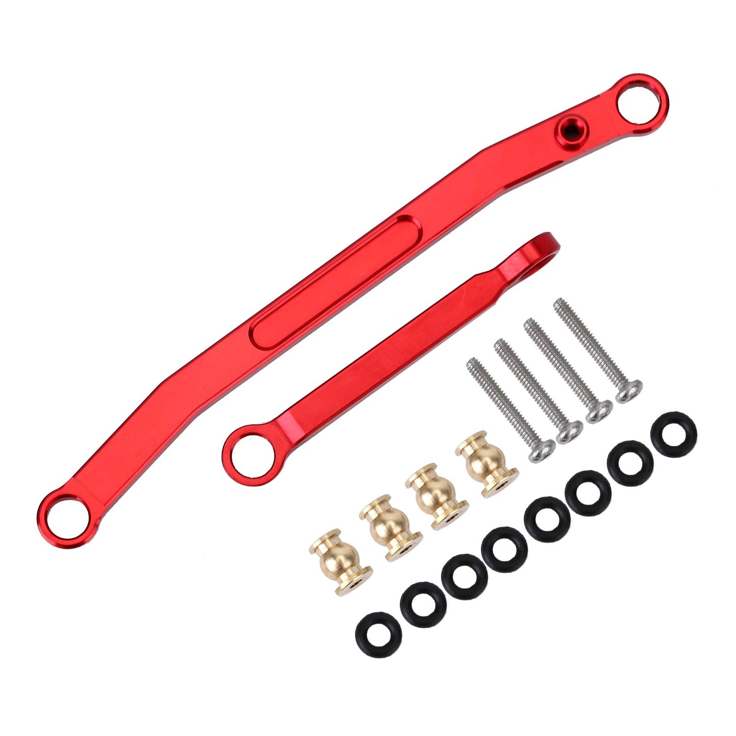 INJORA CNC High Clearance Chassis Links Set,Skid Plate and Steering Rod Tie Links Set for Axial SCX24 Bronco C10 JLU 1/24 RC Cra