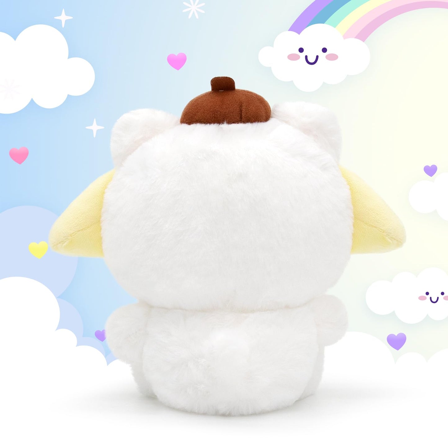 8' Plush Doll, Kawaii Anime Stuffed Toy, Soft Yellow Cartoon Plushie Gift For Girls Teens Fans Birthday Decoration