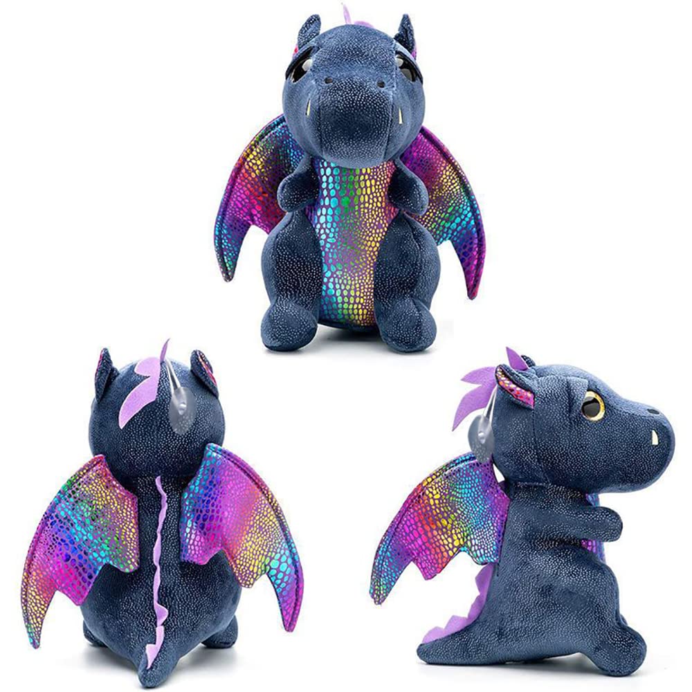 Yukouqian Dragon Stuffed Animal Cute Dragon Plush Doll Toy 10 Inch For Girls Boys Christmas (Dragon Black 25Cm)