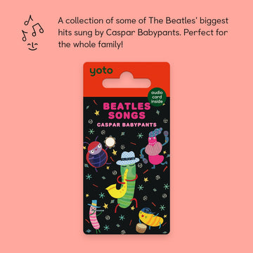Yoto Kids Musical Card - Beatles Songs by Caspar Babypants, Screen-Free Listening, Navy Cotton, Perfect for Playtime & Travel