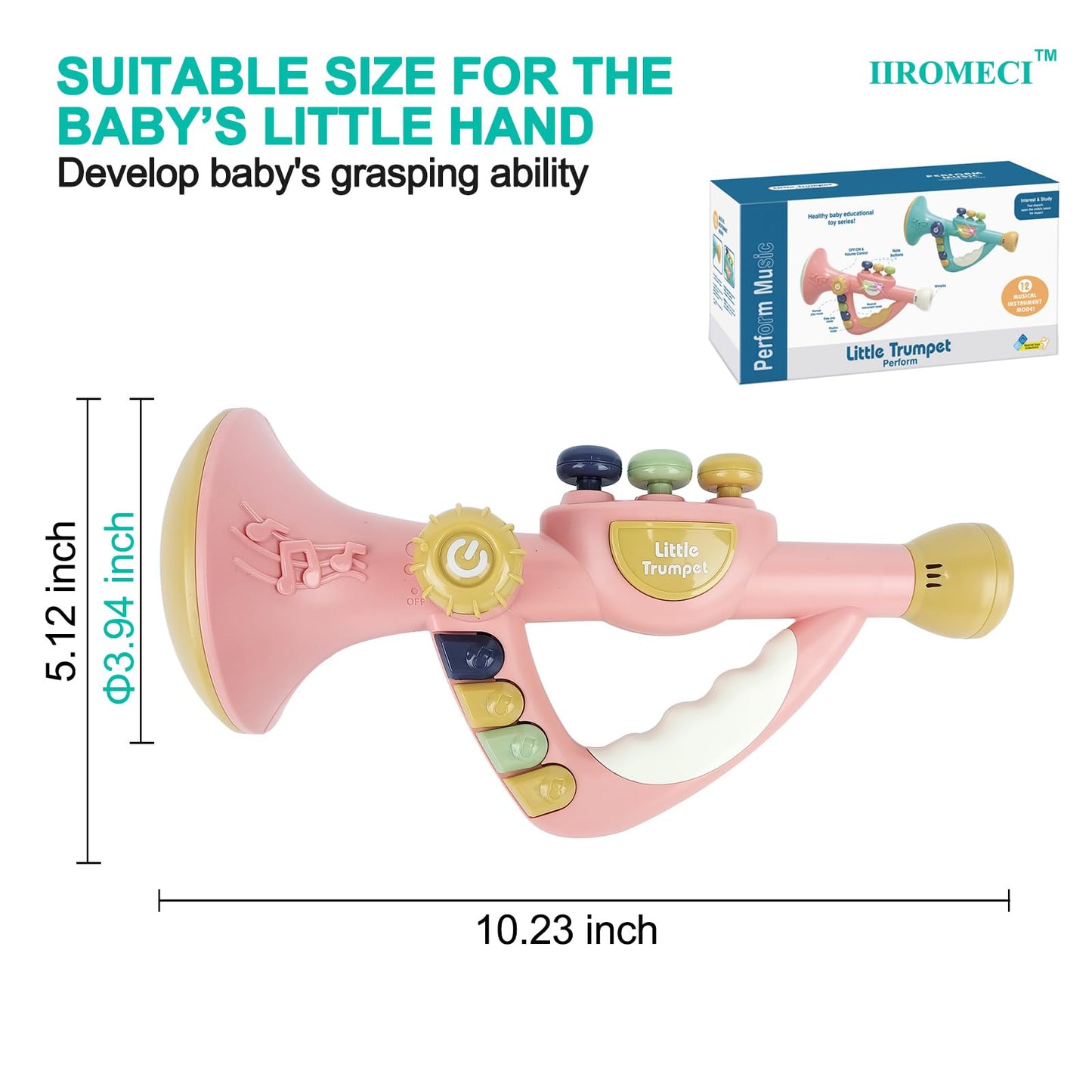 Iiromeci Musical Toys For Kids, Little Trumpet Toy For Toddlers, Blow Horn Baby Educational Toys, Infants Music Toy For Girls Bo