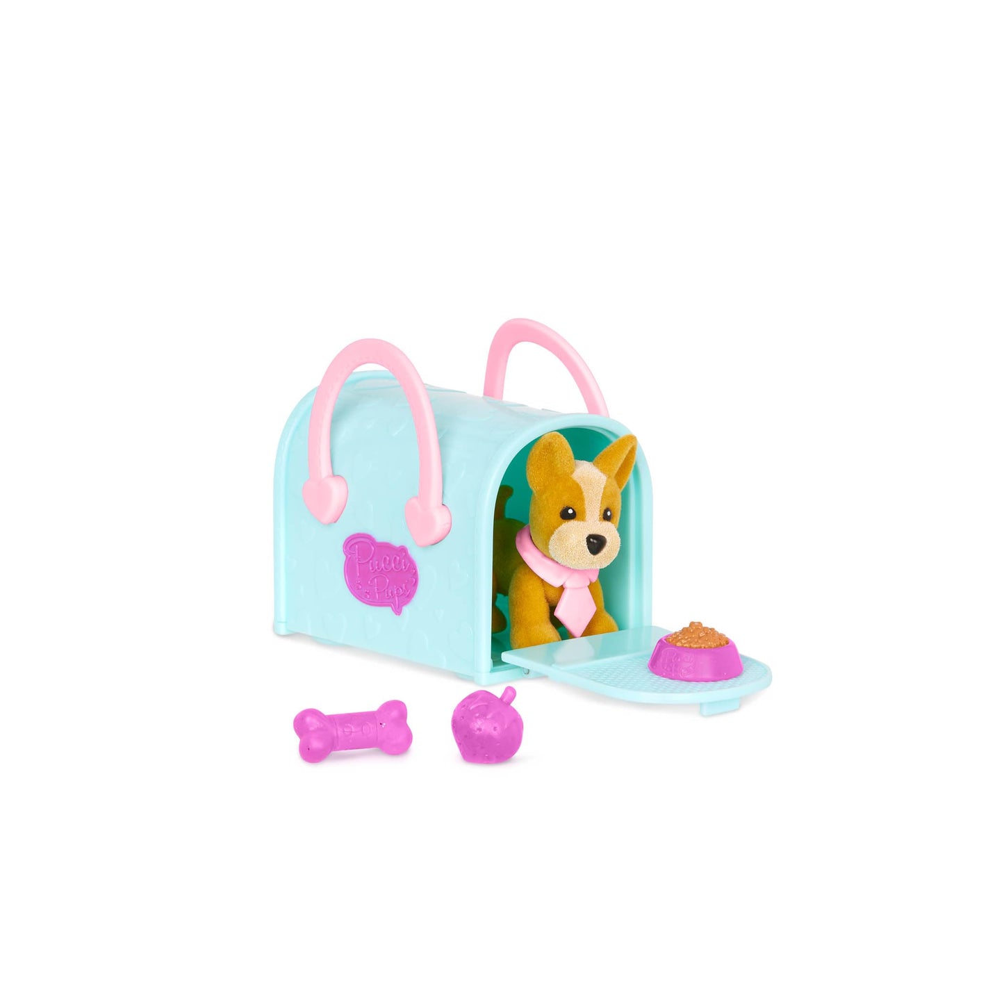 Pucci Pups - Collectible Puppy Set – Chocolate Lab, Maltese, Chihuahua – Carrier Purse – Dog Accessories Included – Toys For Kids 3+