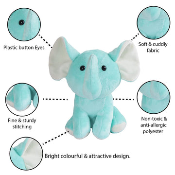 Furrendz Playful Eli 10'' Plush|Animal Character Soft Toy-Elephant|Furry Plush|Soft & Anti Allergic Fabric|Safe For Kids|Role Pl