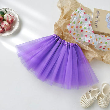 BGFKS Tutu Skirt for Girls,5 Pack Princess Party Favor Dress Skirt Set with hairclips for 2-8 Years.(Purple)