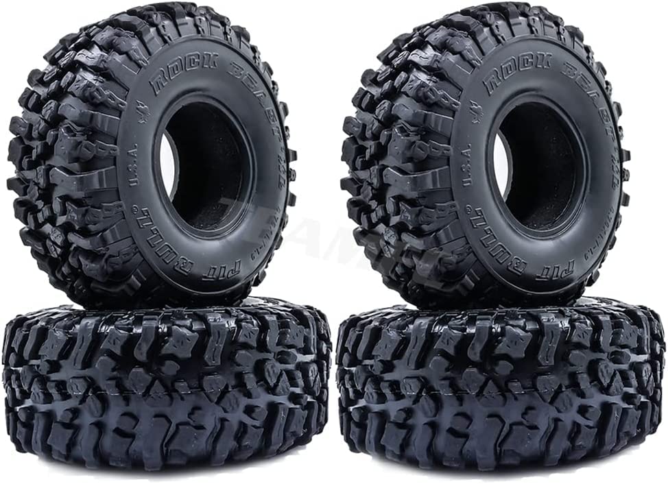 4PCS 120MM 1.9'' Rubber Rocks Tyres/Wheel Tires for 1/10 RC Rock Crawler Axial SCX10 TF2 TRX TRX-4 90047 D90 D110