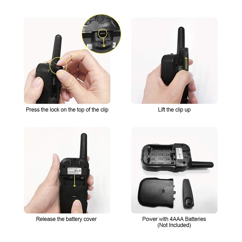 Huaker Kids Walkie Talkies,3 Pack 22 Channels 2 Way Radio Toy With Flashlight And Lcd Screen,3 Miles Range Walkie Talkies For Kids Outside Adventures, Camping, Hiking