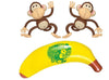 Happy Deals ~ Inflate Monkey And Banana | 3 Pc Set | 27 And 46 Inch Inflatable Party Pack