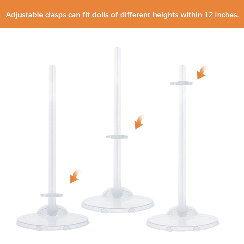 Hmieprs 20Pcs Doll Holder, Doll Stand Display Holder, Ideal Doll Display Stand Support With Adjustable Waist Clip For 11 To 13 Inch Tall Dolls