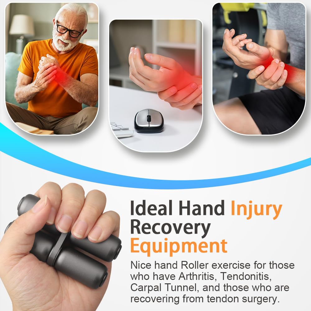 Handheld Fidget Hand Roller Toy, Metal Hand Fidget Spinner For Kids Adults, Fidget Toys Stress Relief, Hand Grip Strengthener, Portable Edc Silence Toy For Office Travel Classroom Black(Black