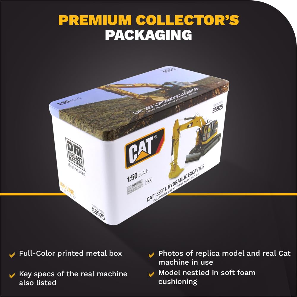 Diecast Masters 1:50 Scale Caterpillar 335F L Hydraulic Excavator Model 85925 - Yellow Diecast Construction Equipment