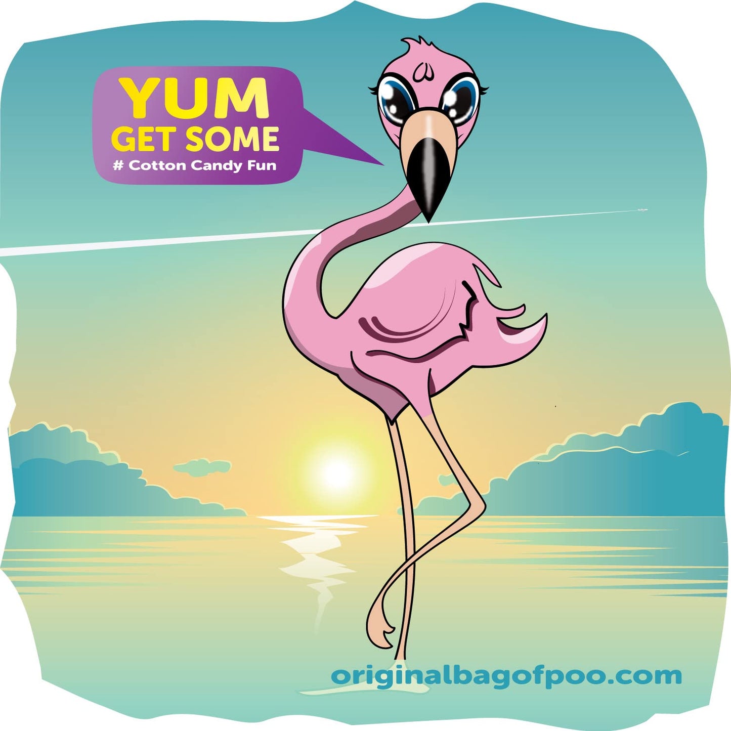 The Original Bag of Poo, Novelty Cotton Candy Gag Gift (Strawberry Flamingo)