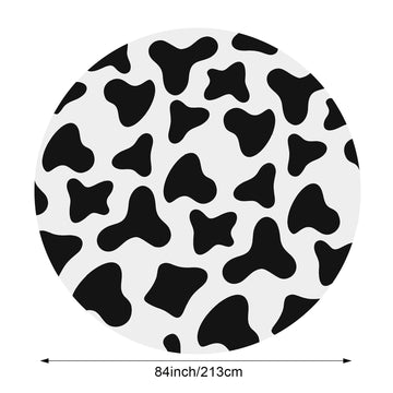 Remagr 3 Pcs Cow Tablecloth Round Print Table Cloths Plastic,84 Disposable Cow Themed Table Cover for Farm Animal Birthday P