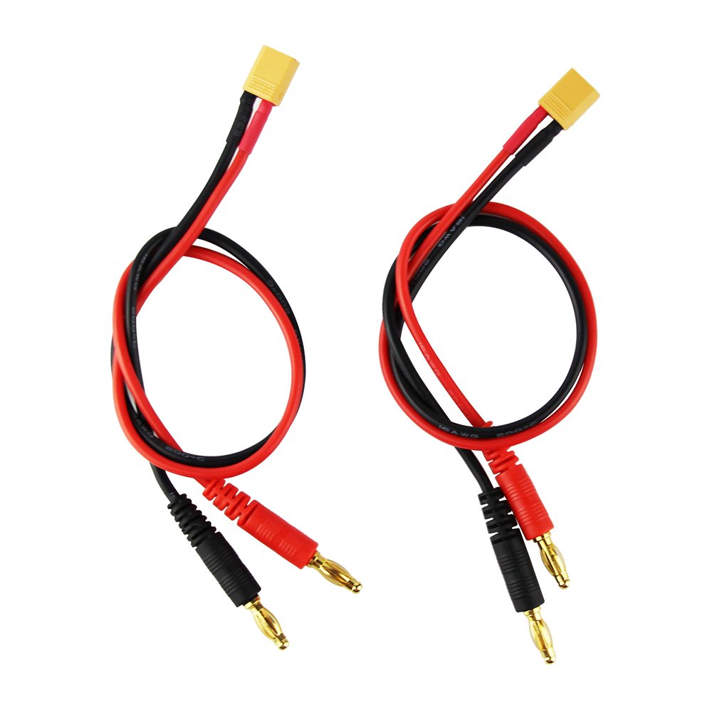 OliYin RC Battery Charge XT30 to 4.0mm Banana Plug 16AWG 30cm 11.8inch Cable Connector for RC Helicopter Quadcopter Lipo Battery