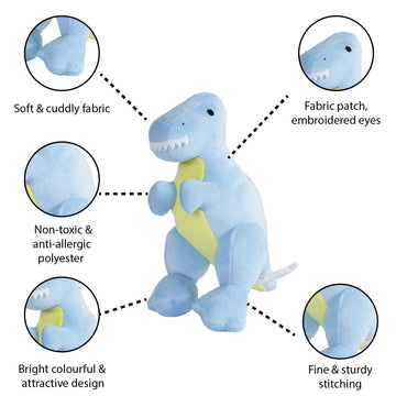 Furrendz Dashing Dino 10'' Plush|Animal Character Soft Toy-Dino|Furry Plush|Soft & Anti Allergic Fabric|Safe For Kids|Role Playt
