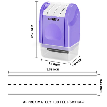 Miseyo Dashed Handwriting Lines Practice Roller Stamp (Purple)