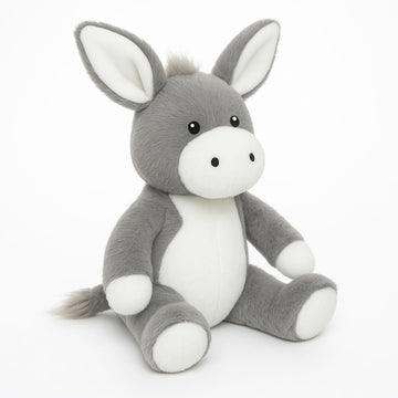 WEIGEDU Adorable Gray Donkey Plush Toy - 12.6 Inch Soft & Cuddly Stuffed Animal Donkey, Perfect for Kids, Babies, Toddlers - Far