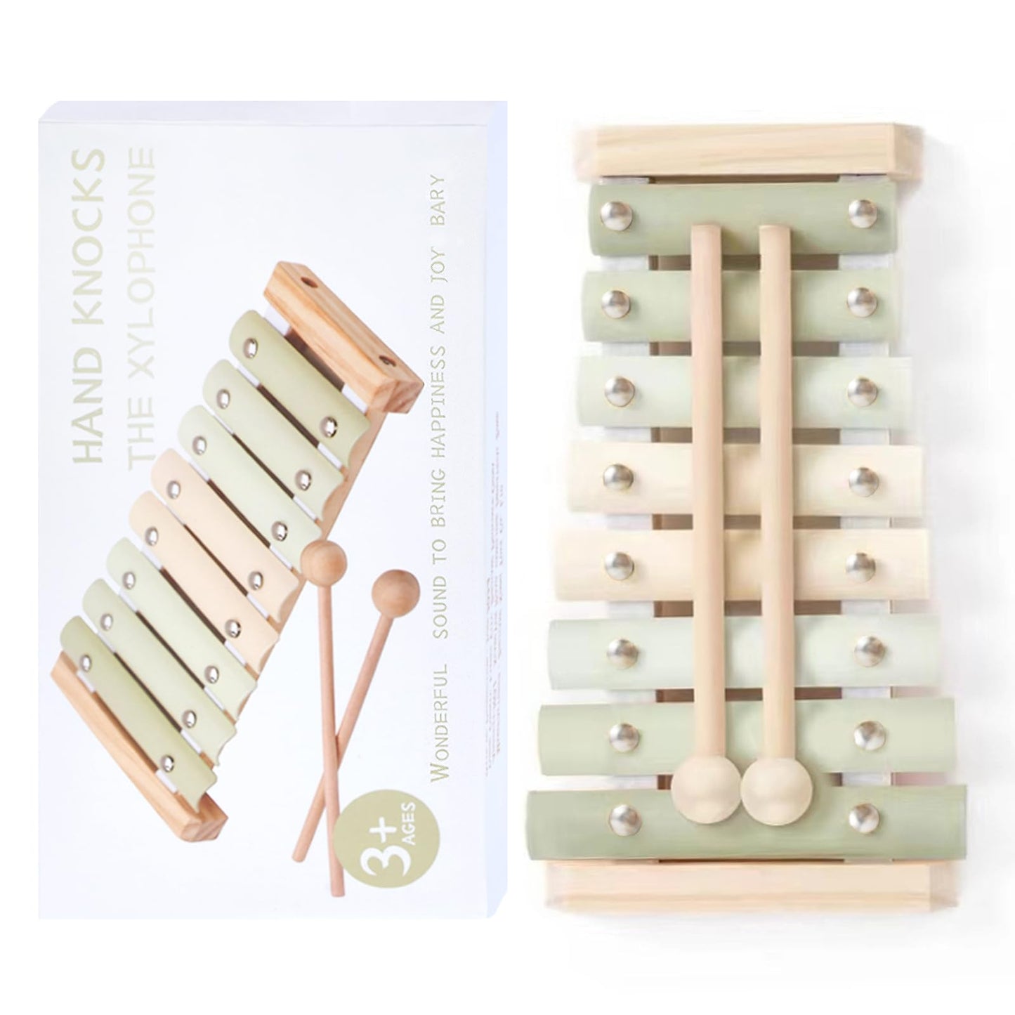 Ehome Xylophone, Musical Instruments Set Neutral Colors Wooden Montessori Toys Percussion Music Modern Boho Xylophone Birthday Gifts For 1 2 3 Year Old Kids Baby Toddlers Boys Girls