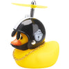 Wonuu Rubber Duck Toy Car Ornaments Yellow Duck Car Dashboard Decorations Cool Glasses Duck With Propeller Helmet (Black Hat Whi