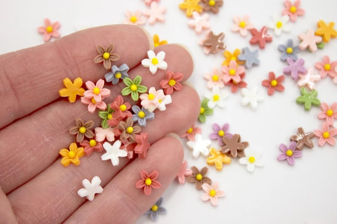 Micro Resin Daisy Blooms, Dollhouse Miniature Polyresin Flowers, Terrarium Fairy Garden Dolls Toy, Terrarium, Zen Garden, Fairy