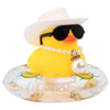 Wonuu Car Rubber Duck, Yellow Duck Decoration Dashboard With Sun Hat Swim Ring Necklace Sunglasses For Car Dashboard Decorations