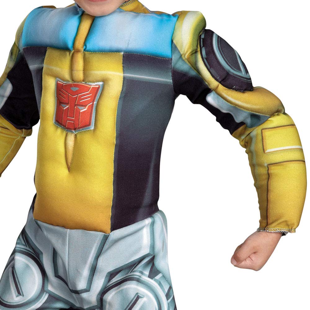 Disguise Costumes Bumblebee Rescue Bot Toddler Muscle Costume, Yellow/Silver/Blue, Medium