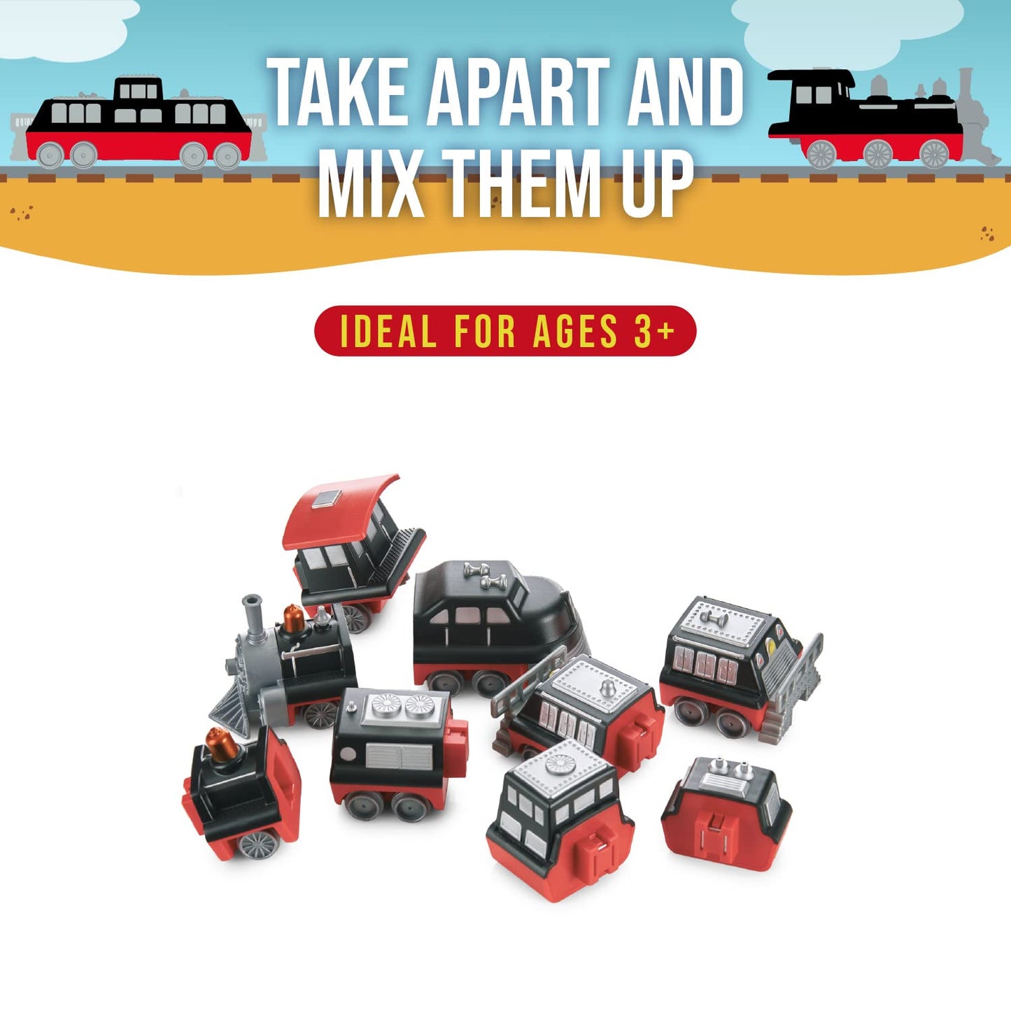 Popular Playthings Magnetic Mix Or Match Vehicles, Train