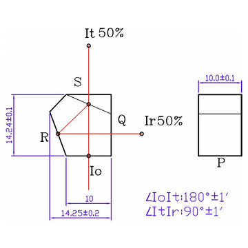Quarton Pl1460 Prism Lens - Beam Splitter Penta Prism (1'), 1 Pcs