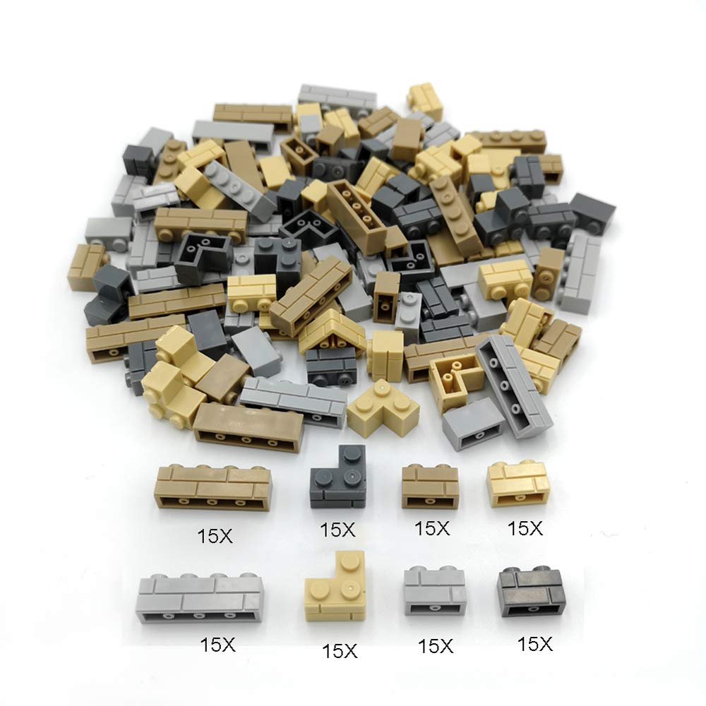 Dspitwod 120 Pieces Masonry Profile Bricks Wall Blocks Parts And Pieces Compatible For Major Brand Brick Bulk Building Toy For Kids Age 4-12 Years Old