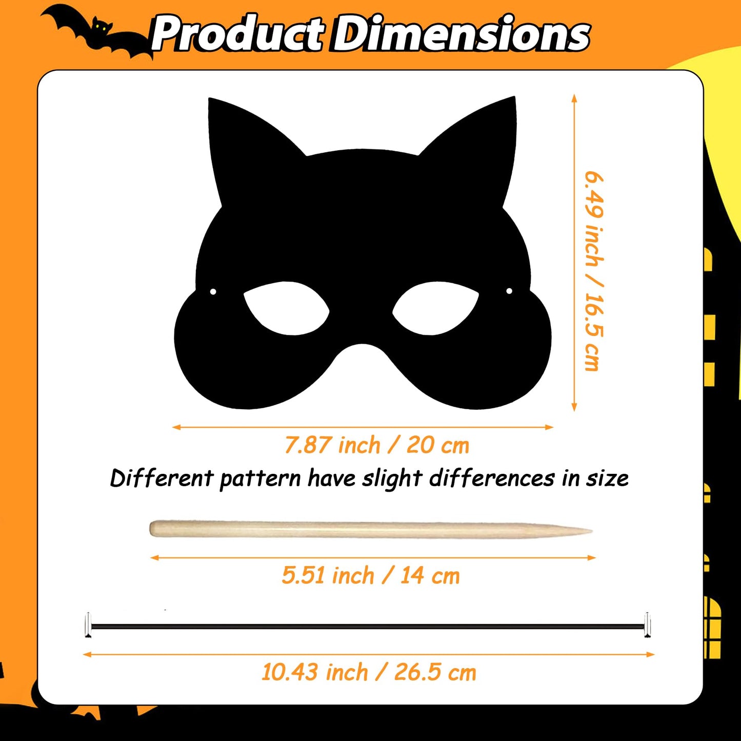 GOMANCHE 36 Pieces Halloween Scratch Art Masks for Kids, DIY Rainbow Magic Scratch Paper Masks for Crafts, Bat Witch Pumpkin Spi