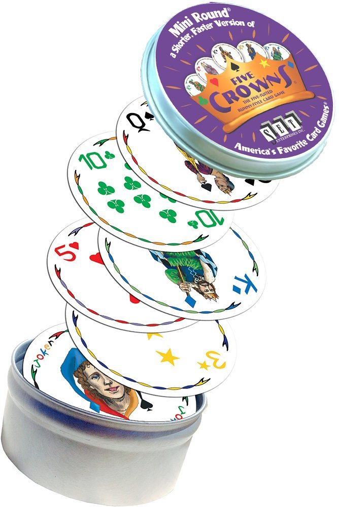 SET Enterprises Five Crowns Mini Round Card Game - Multi-Color Fun for Family & Friends, Perfect for Game Nights