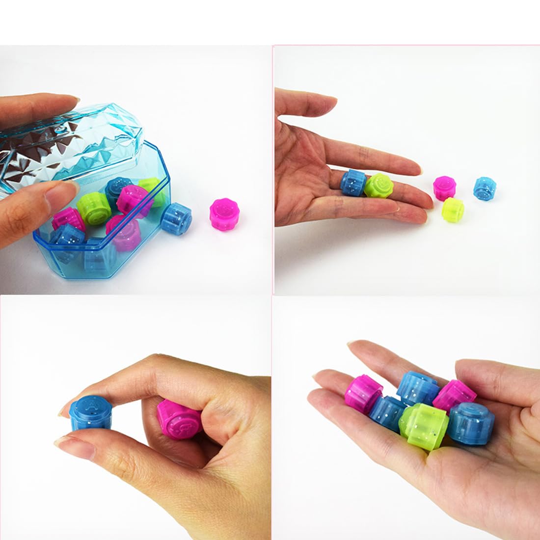 Korea Korean Traditional Gonggi Jack Stone Game Set - Small, Plastic, Blue/Pink, 2 Sets
