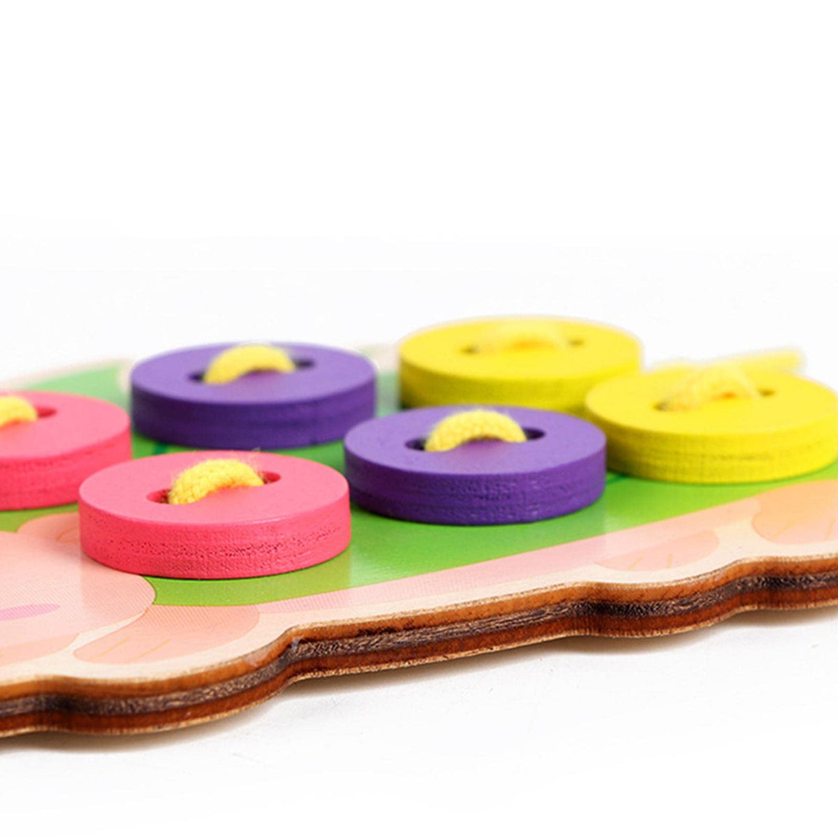 ATORSE Baby Wooden Lacing Threading Toys Sew On Buttons Boys Girls Travel Toy|Toys & Hobbies