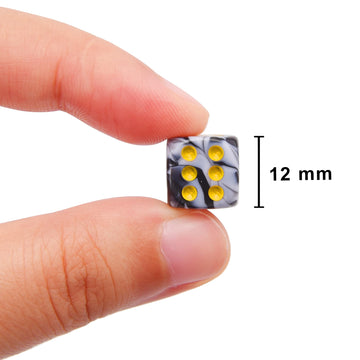 AUSTOR 100 Pieces 12mm Dice 6 Sided Game Dice Two Tone Round Corner Dices Tiny Dice for Tenzi, Farkle, Yahtzee, Bunco or Teachin