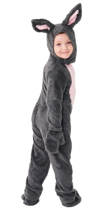Xsdzswqy Kids Easter Bunny Costume Grey Rabbit Animal Plush Set Onesie For Child Christmas Halloween Cosplay Onepiece. (Grey, 3-