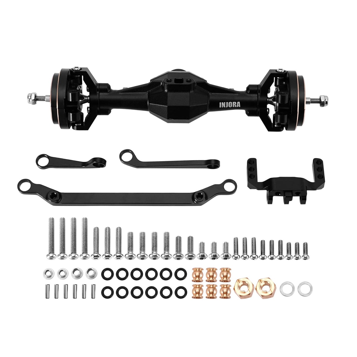 INJORA +4mm Diamond Axles with Brass Steering Knuckles for 1/18 RC Crawler TRX4M Upgrade