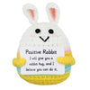 Nqeuepn Funny Positive Bunny Out Of Shell, Creative Doll Emotional Crochet Rabbit Cute Knitted Bunny Toy Holding Card Support Po
