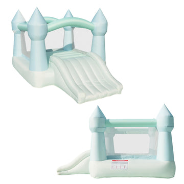 Bounceland Bouncy Castle Daydreamer Mist Bounce House, 12ft x 9ft x 7ft, Pastel Teal, Vinyl, Model 9941, Indoor/Outdoor Use