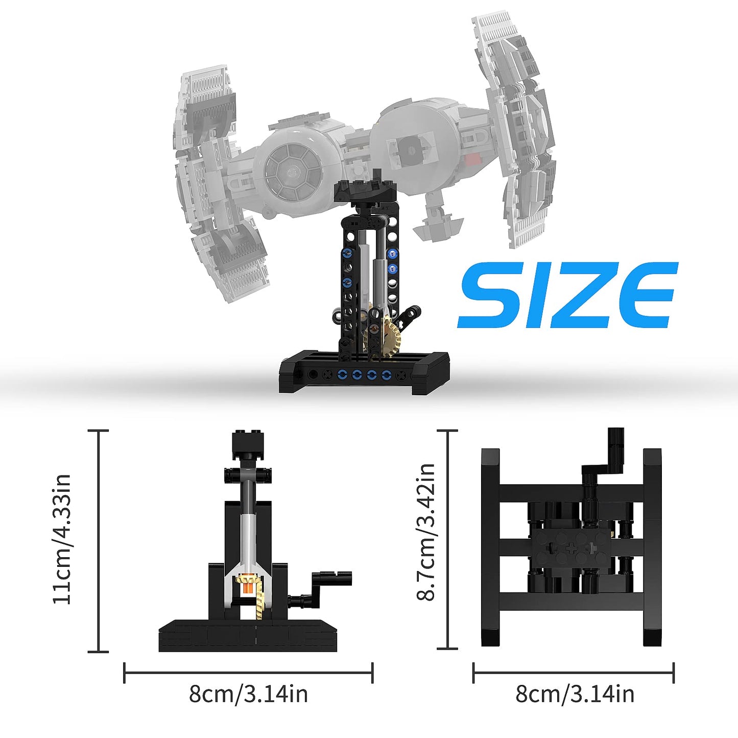 Display Stand For Lego Tie Bomber 75347 Building Kit, Adjustable Angle Multifunctional Bracket, Toy Playset For Kids Aged 6 Plus