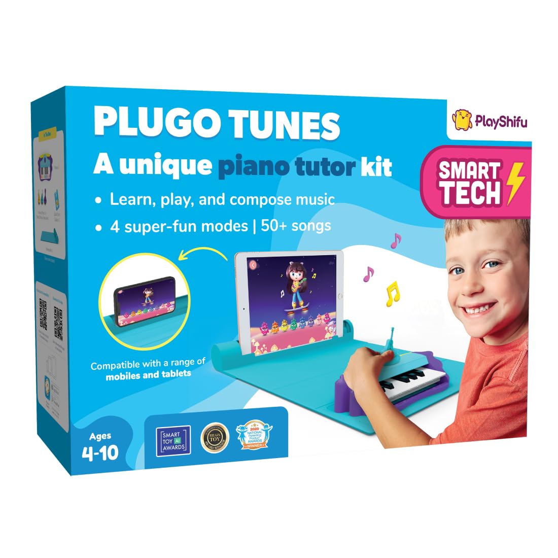Playshifu Plugo Tunes - Interactive Musical Toy And Piano Learning Kit, Educational Toys For Early Skill Development In Kids Age