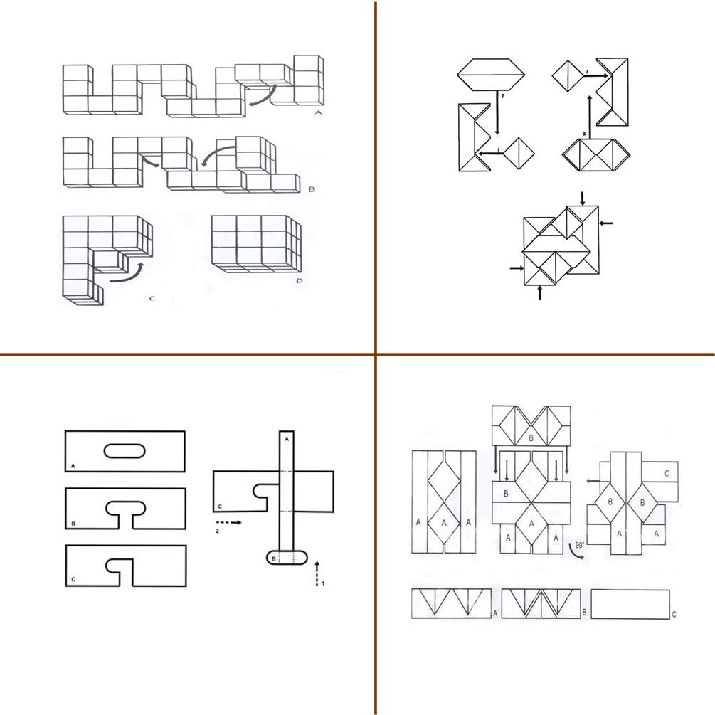 Bamboo 3D Puzzle Metal Brain Teasers Puzzles Mind Game Toys Set For Teens And Adults Pack Of 12Pcs