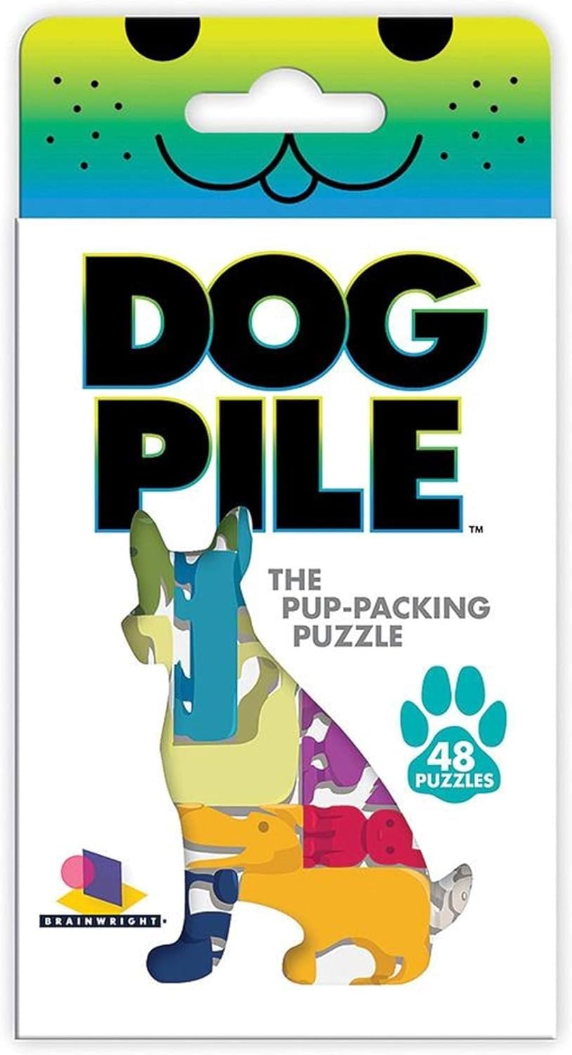 Brainwright Dog Pile The Pup Packing Puzzle Game Multi-Colored, 5'