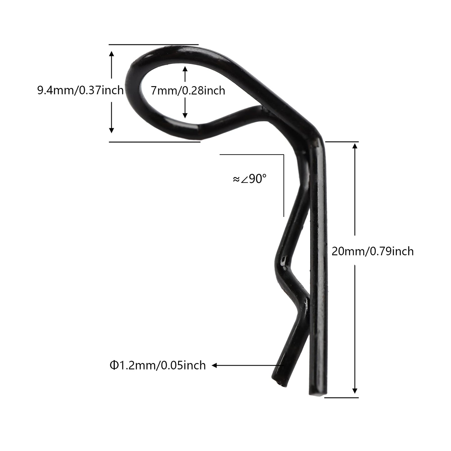 GDOOL 30-Pack 90-Degree Angle Body Clips Bent Springy Pins for All 1/10 Scale Model Car Truck Crawler Truck(Black)