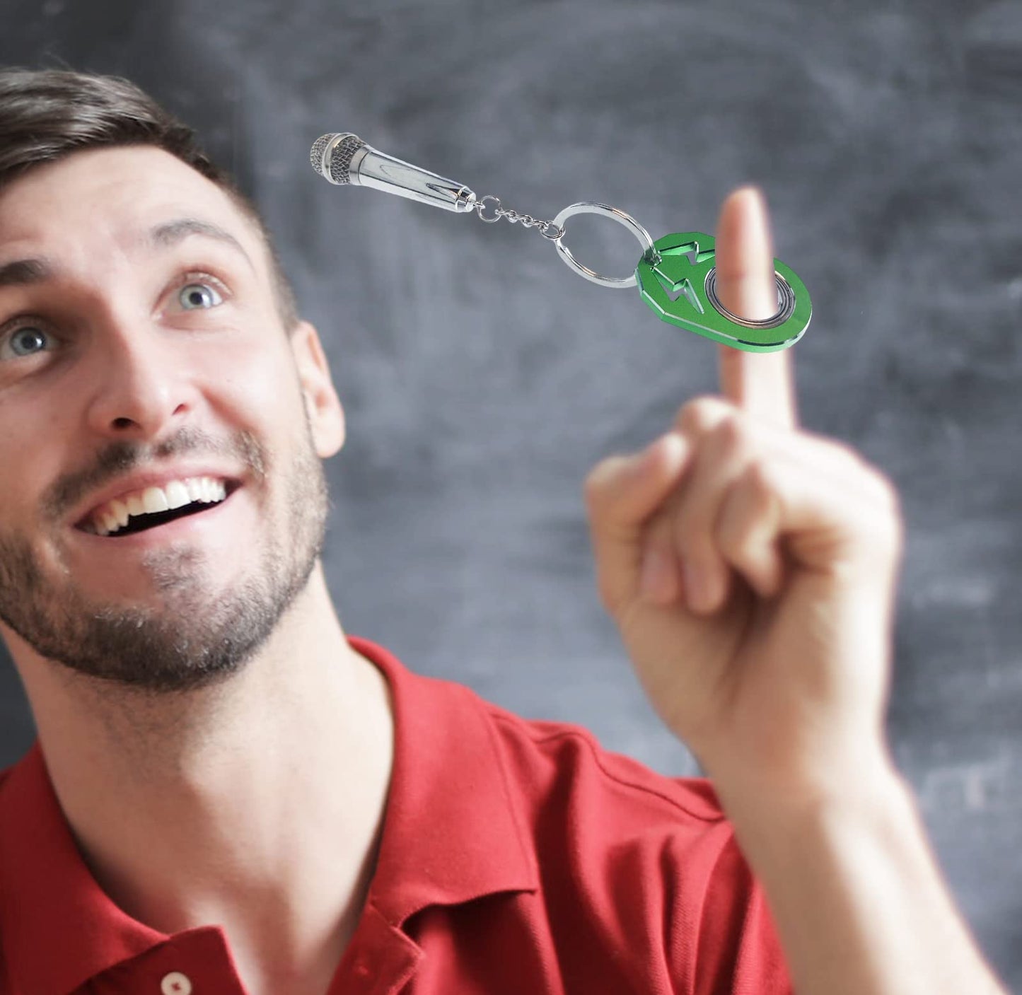 Yipukiyi Keychain Spinner Fidget Ring Metal Key Chain Spinner Fidget Ring Type Toy For Man Women And Kids (Green)