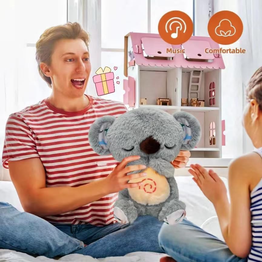 Soothing Breathing Stuffed Animal For Anxiety Adults And Kids, Portable Plush Baby Toy Anxiety Relief Koala, Mushplushies Breath