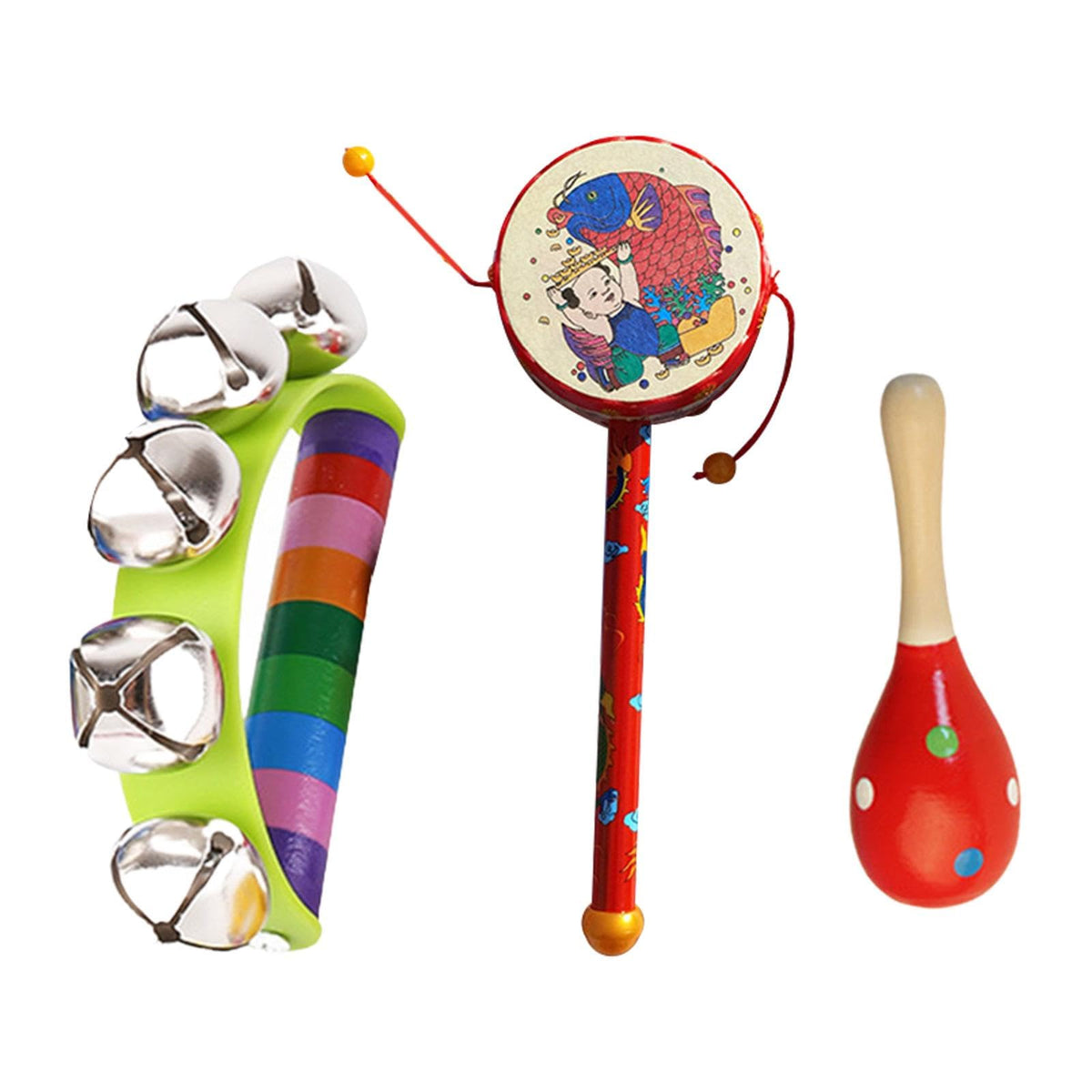 Calandis 3X Wooden Percussion Musical Instrument Playset For Baby Months Children Style A | Toys For Baby