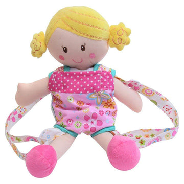 Baby Whitney Patchwork Pink Doll Front Carrier With Straps