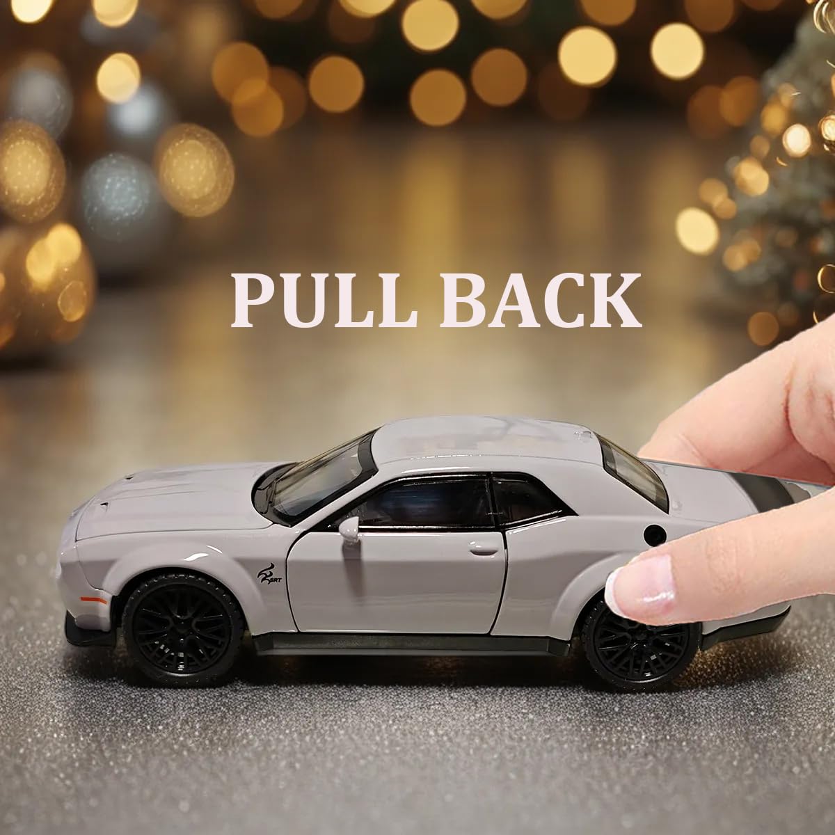 Erbadihago Toy Car Challenger Hellcat 1/32 Alloy Model Car With Light And Sound Collectible Model Cars Pull Back Toy Vehicles Fo