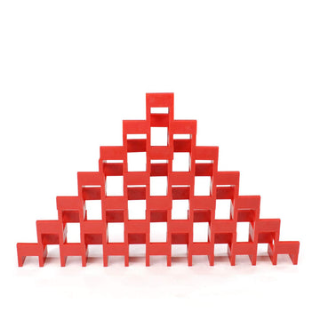 Bulk Dominoes Plastic Bulk 100pcs - Building and Stacking and Chain Reaction Toppling STEAM Toy Blocks for Kids (Red)